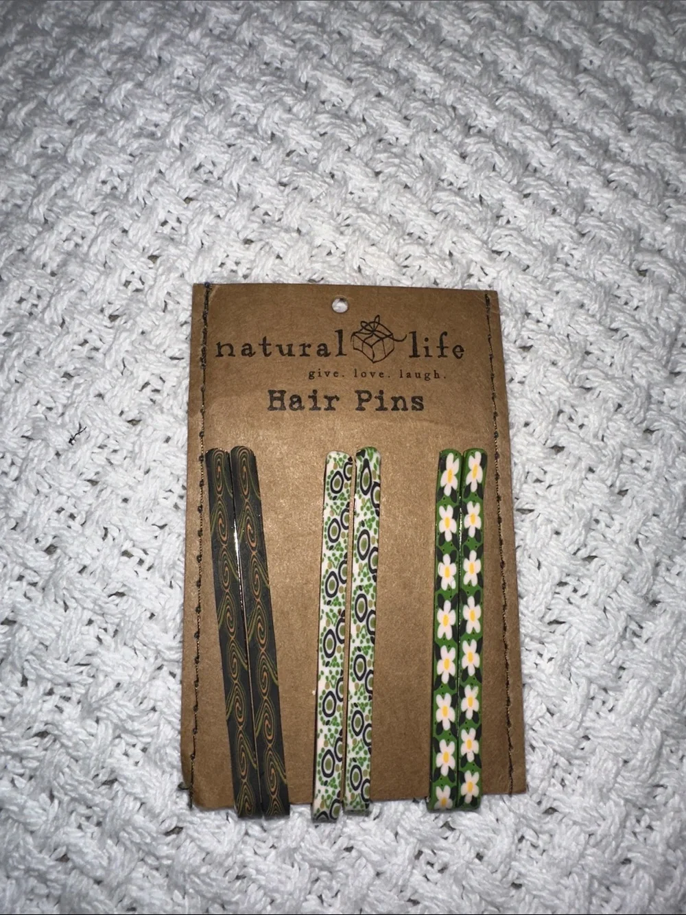 NATURAL LIFE Green & Brown Decorative Hair Pin Set
